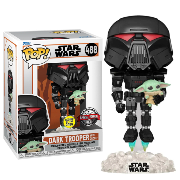 Funko POP Star Wars Mandalorian Dark Trooper 488 GITD